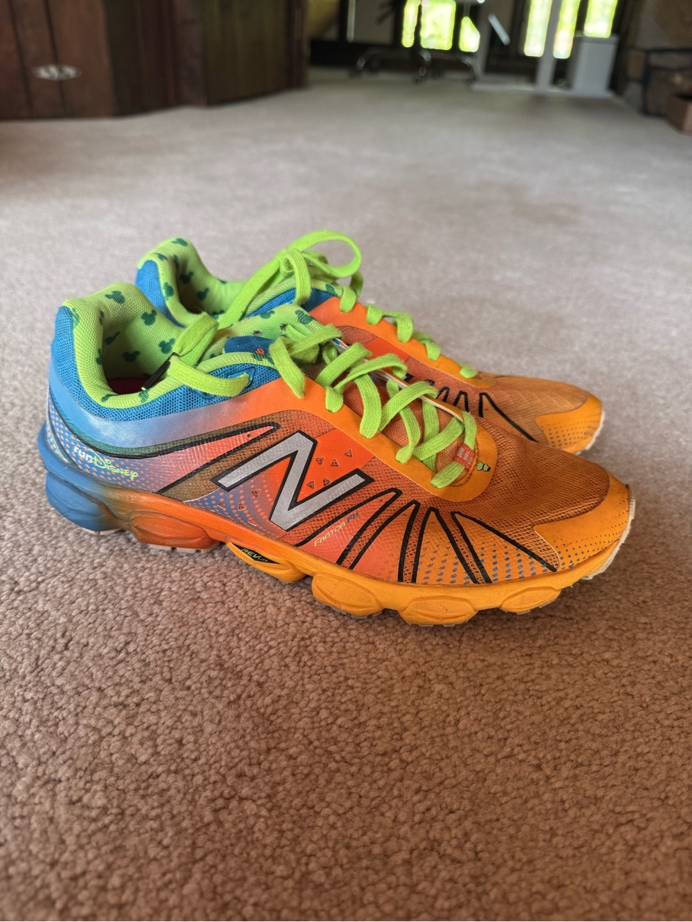 Run Disney New Balance Orange, Blue & Lime Athletic Sneakers Women’s 8.5/Youth 7